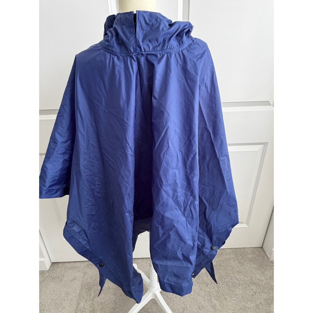 Vintage REI Rain Poncho Hooded Blue Nylon One Size Fits All Hiking Camping